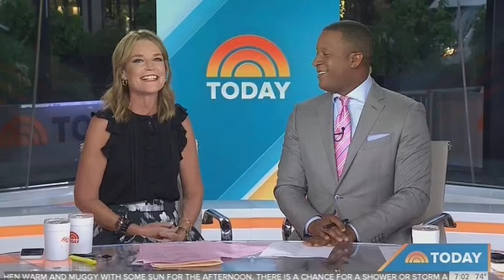 During the show, Craig Melvin, who was filling in for Hoda Kotb, poked fun at Guthrie's tardiness. 