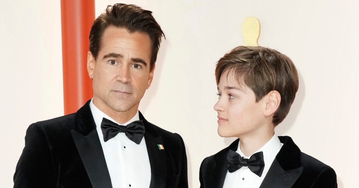 Colin Farrell Matches With 13-Year-Old Son Henry At Oscars Red Carpet ...