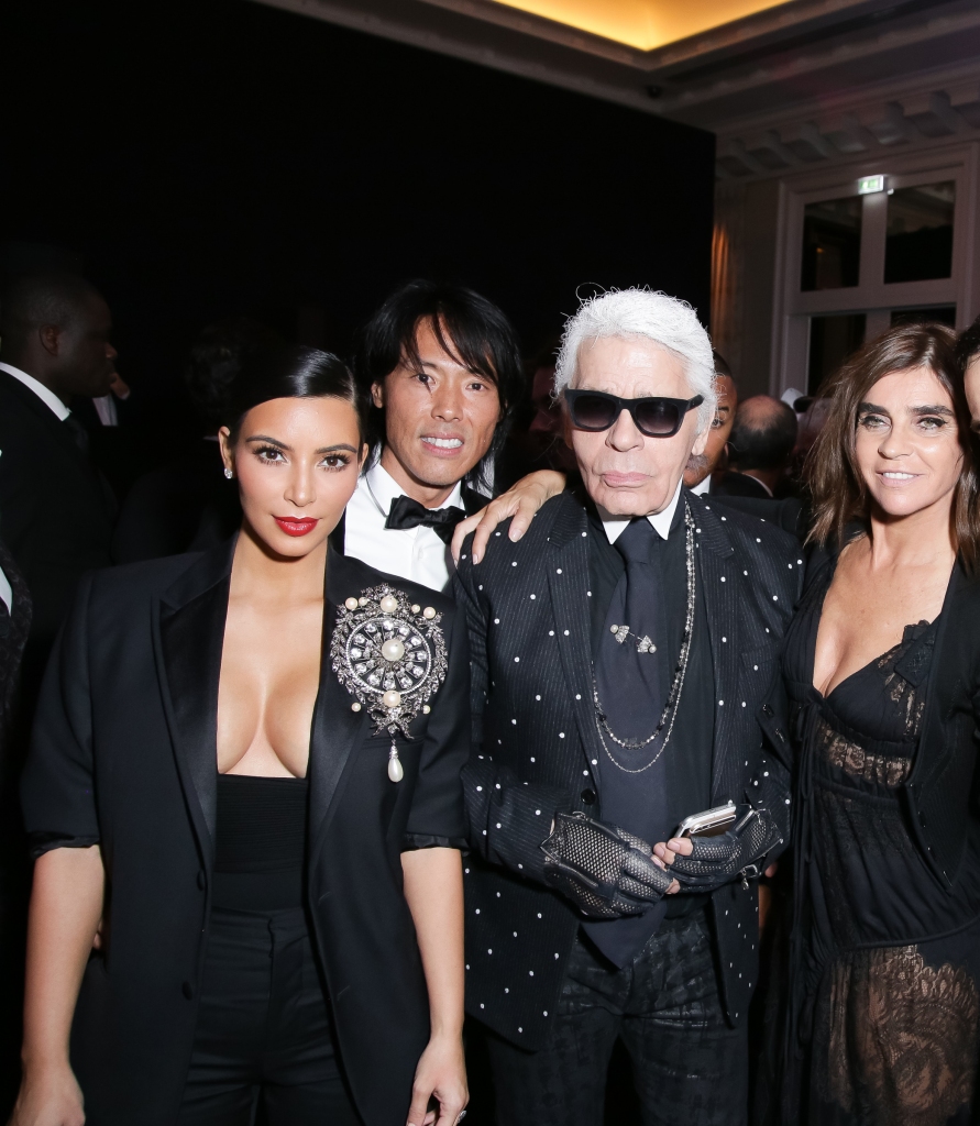 Kim Kardashian, Stephen Gan, Carine Roitfeld, Karl Lagerfeld 