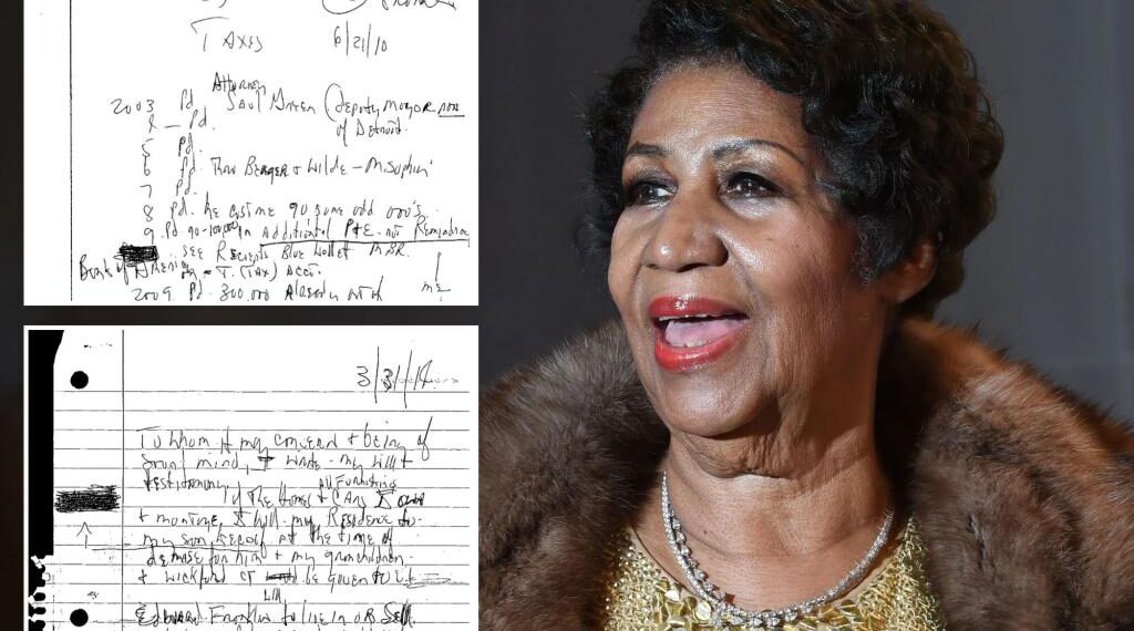 Here Are Aretha Franklins Two Handwritten Wills Pop Culturely